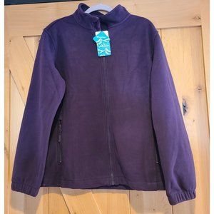 New! MAGCOMSEN Women's Size XL Fleece Jacket Zip Up Coat Lightweight Soft Purple